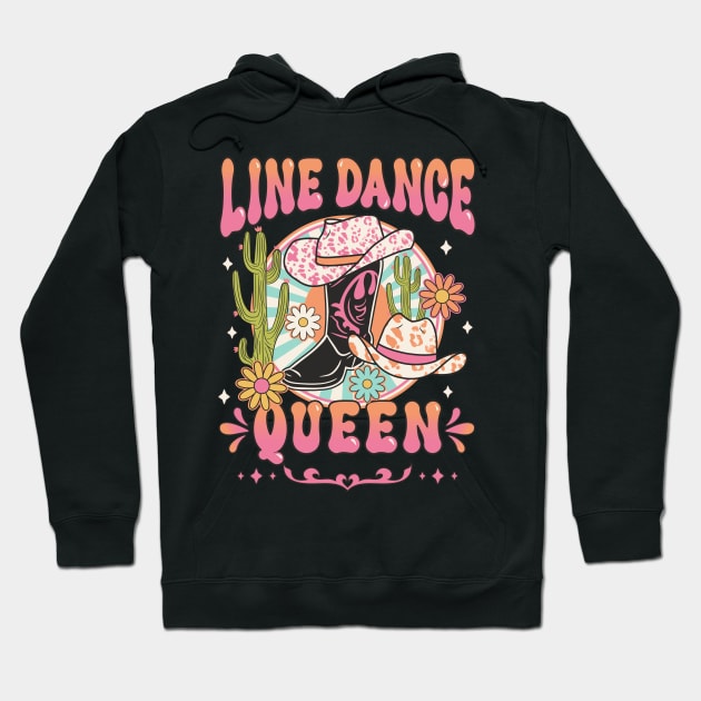 Line Dancing Line Dance Queen Country Dance Cowgirl Hoodie by FloraLi